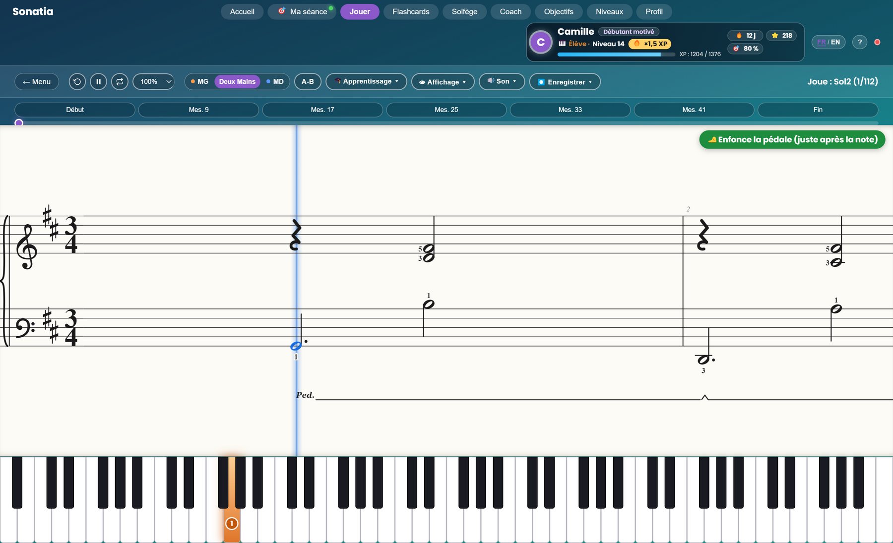 La Gymnopédie n°1 de Satie en partition à deux mains